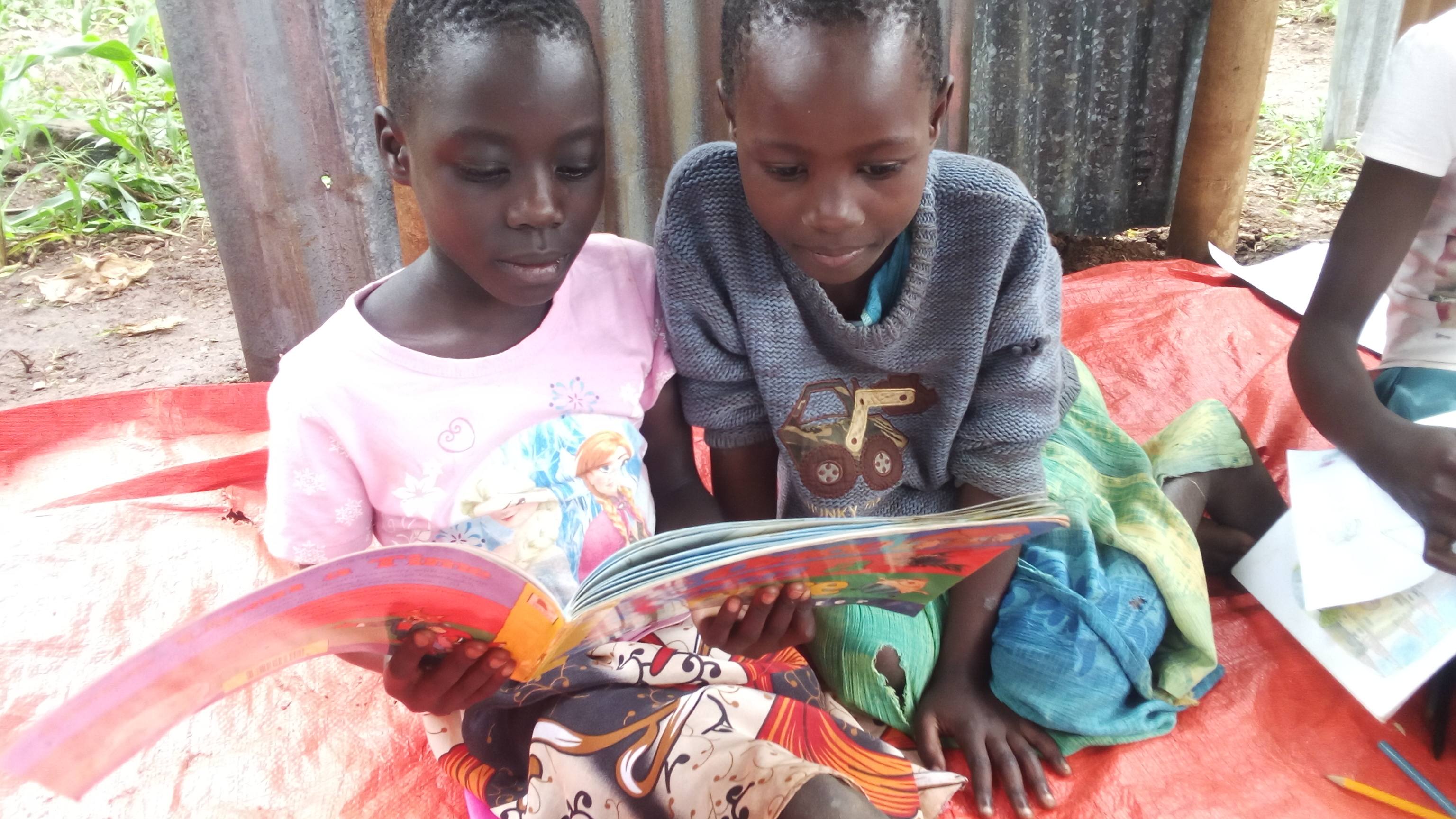 Children learning how to read